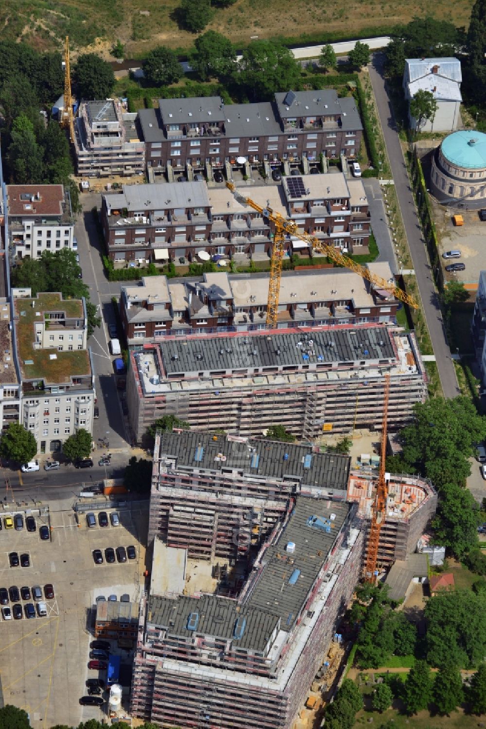 Aerial photograph Berlin - Construction site for new residential construction on Pankepark in Berlin Mitte