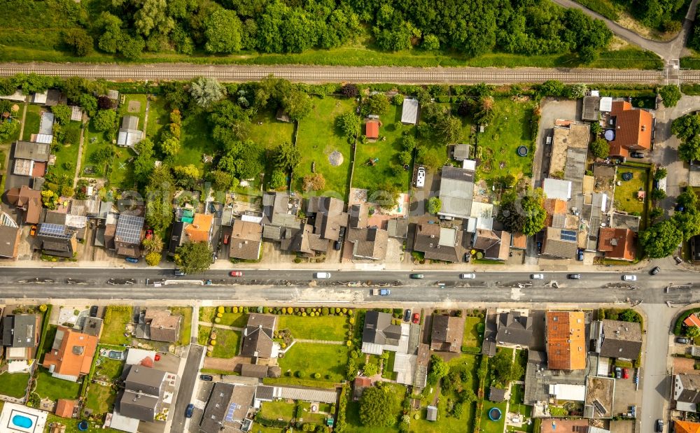 Aerial image Hamm - Construction site for the renewal and rehabilitation of the road of Buelowstrasse in Hamm in the state North Rhine-Westphalia, Germany