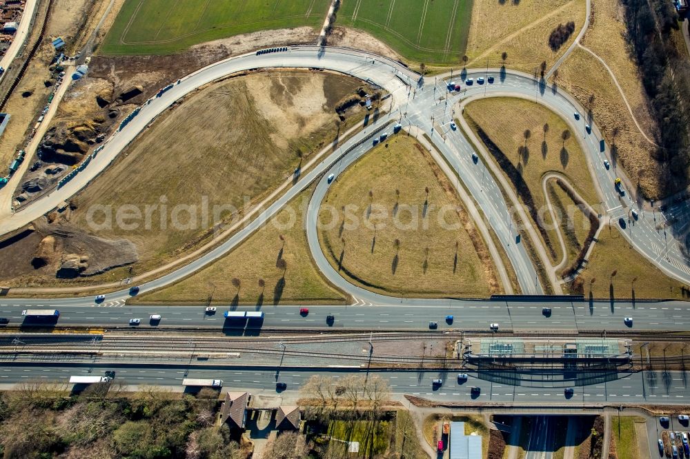 Aerial photograph Dortmund - Construction site for the renewal and rehabilitation of the road Am Gottesacker in the district Aplerbeck in Dortmund in the state North Rhine-Westphalia