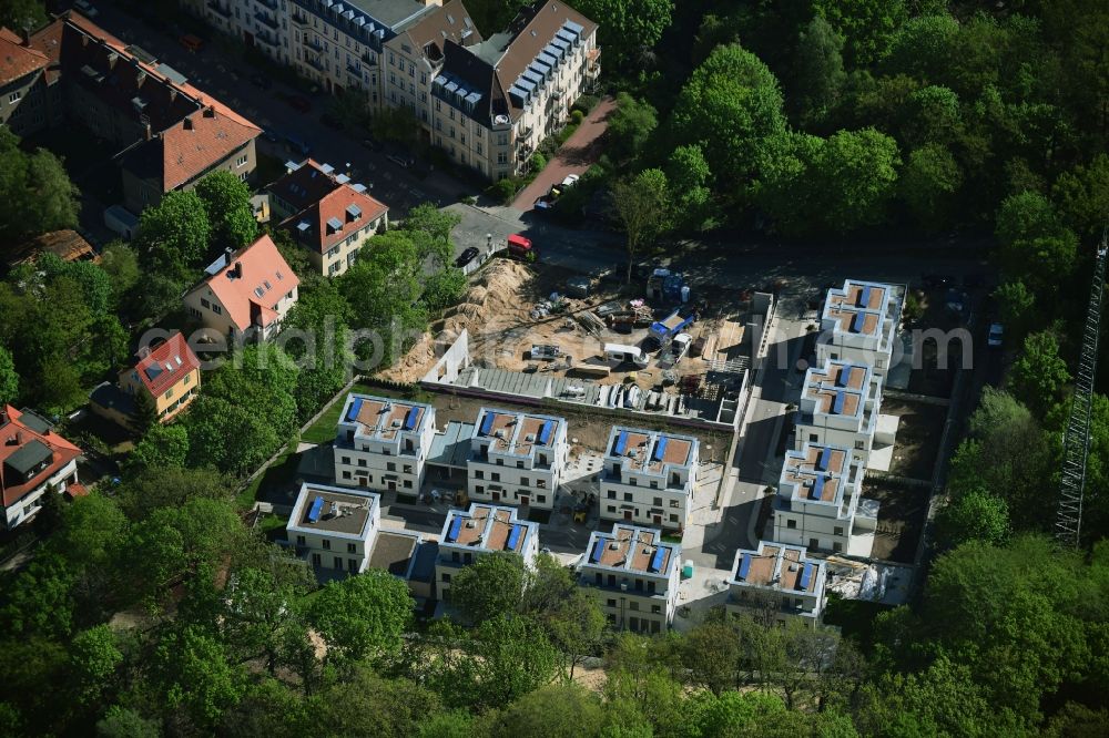 Aerial image Potsdam - New construction site for the construction of a kindergarten building and Nursery school Albert-Einstein-Strasse corner Am Havelblick in Potsdam in the state Brandenburg, Germany