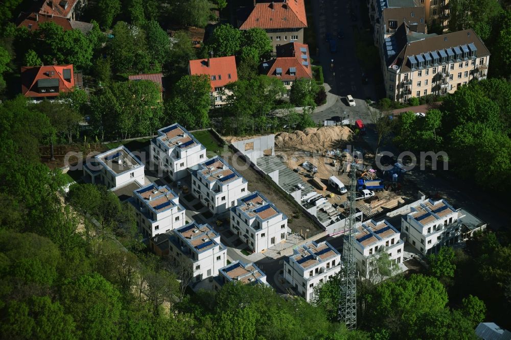 Aerial image Potsdam - New construction site for the construction of a kindergarten building and Nursery school Albert-Einstein-Strasse corner Am Havelblick in Potsdam in the state Brandenburg, Germany