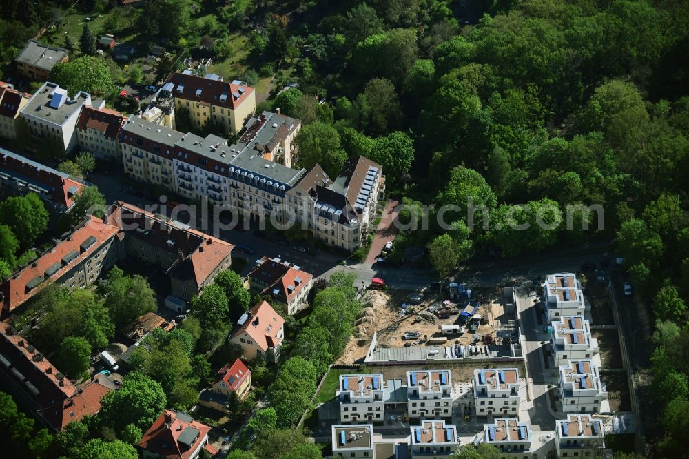 Potsdam from the bird's eye view: New construction site for the construction of a kindergarten building and Nursery school Albert-Einstein-Strasse corner Am Havelblick in Potsdam in the state Brandenburg, Germany