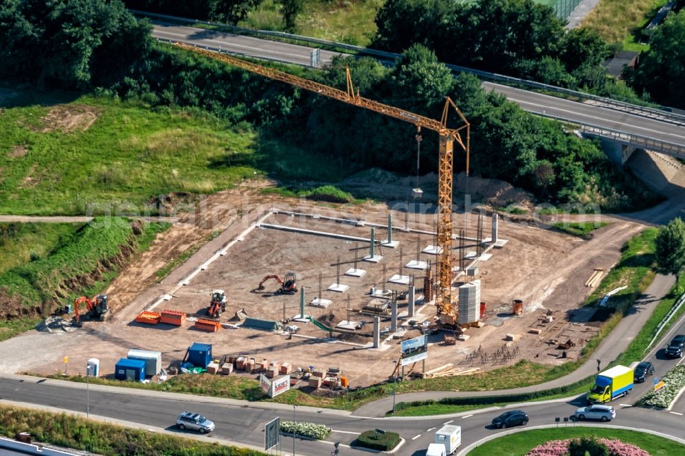 Aerial photograph Ettenheim - New construction site for the construction of a kindergarten building and Nursery school Superten in Ettenheim in the state Baden-Wurttemberg, Germany