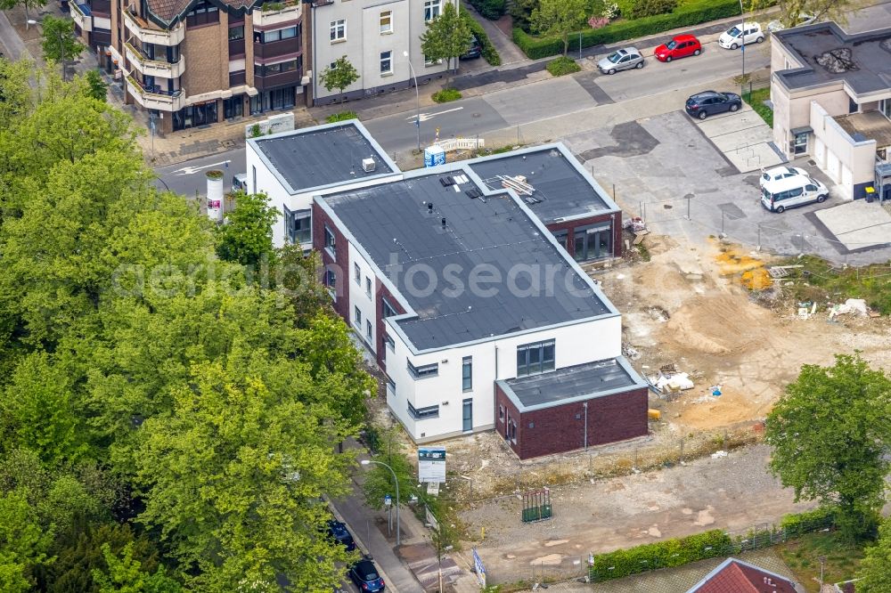 Gladbeck from above - New construction site for the construction of a kindergarten building and Nursery school on Postallee - Mittelstrasse in Gladbeck at Ruhrgebiet in the state North Rhine-Westphalia, Germany