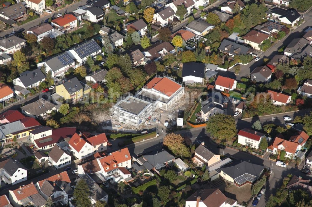 Aerial photograph Harxheim - New construction site for the construction of a kindergarten building and Nursery school in Harxheim in the state Rhineland-Palatinate, Germany