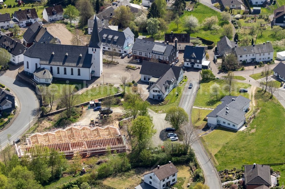 Aerial photograph Irmgarteichen - New construction site for the construction of a ursery school St. Caecilia in Irmgarteichen in the state North Rhine-Westphalia, Germany