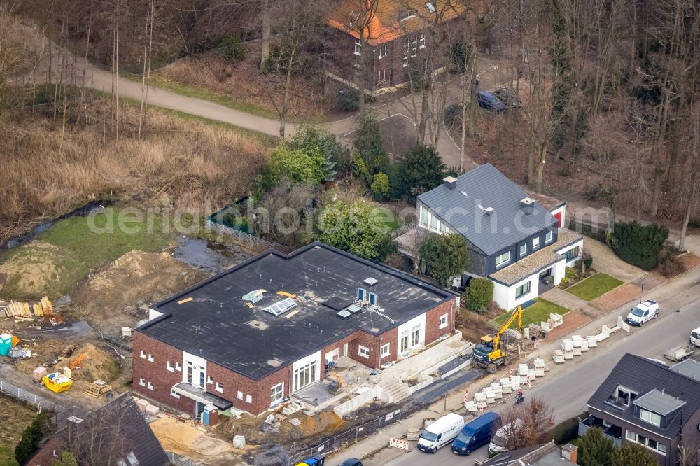 Aerial photograph Kirchhellen - New construction site for the construction of a kindergarten building and Nursery school on Horsthofstrasse in Kirchhellen at Ruhrgebiet in the state North Rhine-Westphalia, Germany