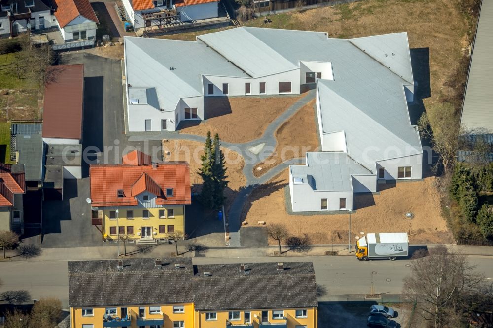 Korbach from above - New construction site for the construction of a kindergarten building and Nursery school Flechtdorfer Strasse corner Skagerrakstrasse in Korbach in the state Hesse, Germany