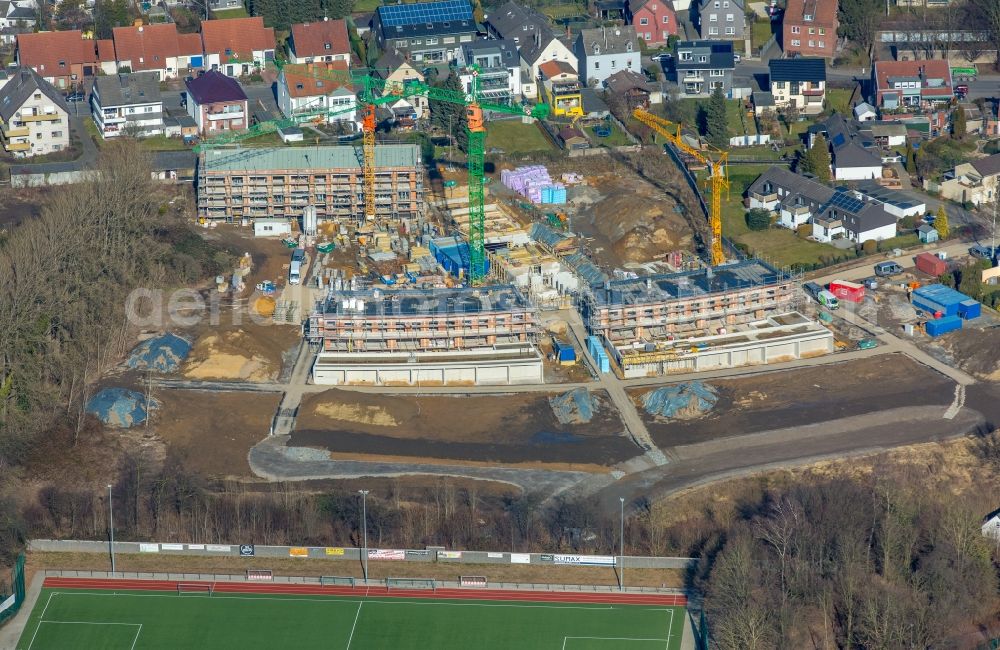 Aerial photograph Dortmund - New construction site for the construction of a kindergarten building and Nursery school on Daelweg in the district Aplerbeck in Dortmund in the state North Rhine-Westphalia