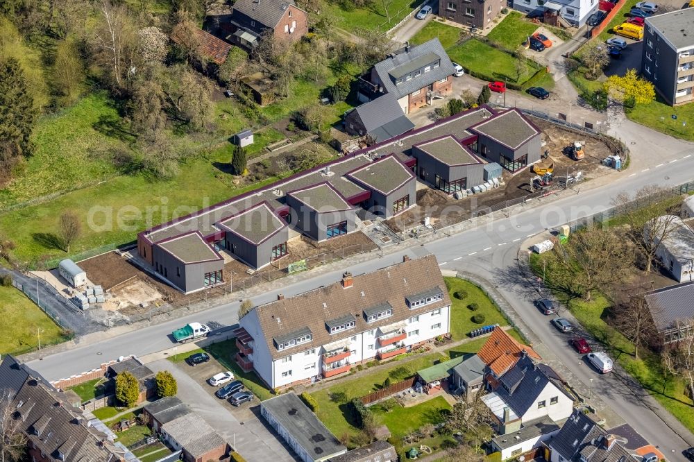 Hamm from above - New construction site for the construction of a kindergarten building and Nursery school on Grosser Sandweg in the district Heessen in Hamm at Ruhrgebiet in the state North Rhine-Westphalia, Germany