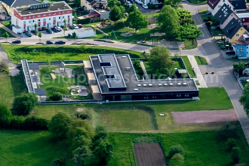 Rust from the bird's eye view: New construction site for the construction of a kindergarten building and Nursery school Rust in Rust in the state Baden-Wuerttemberg, Germany