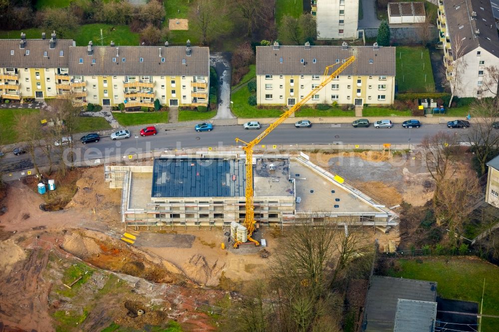 Aerial photograph Velbert - New construction site for the construction of a kindergarten building and Nursery school Kastanienallee in Velbert in the state North Rhine-Westphalia, Germany