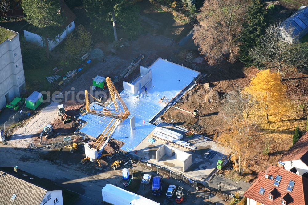 Wehr from the bird's eye view: New construction site for the construction of a kindergarten building in Wehr in the state Baden-Wurttemberg, Germany