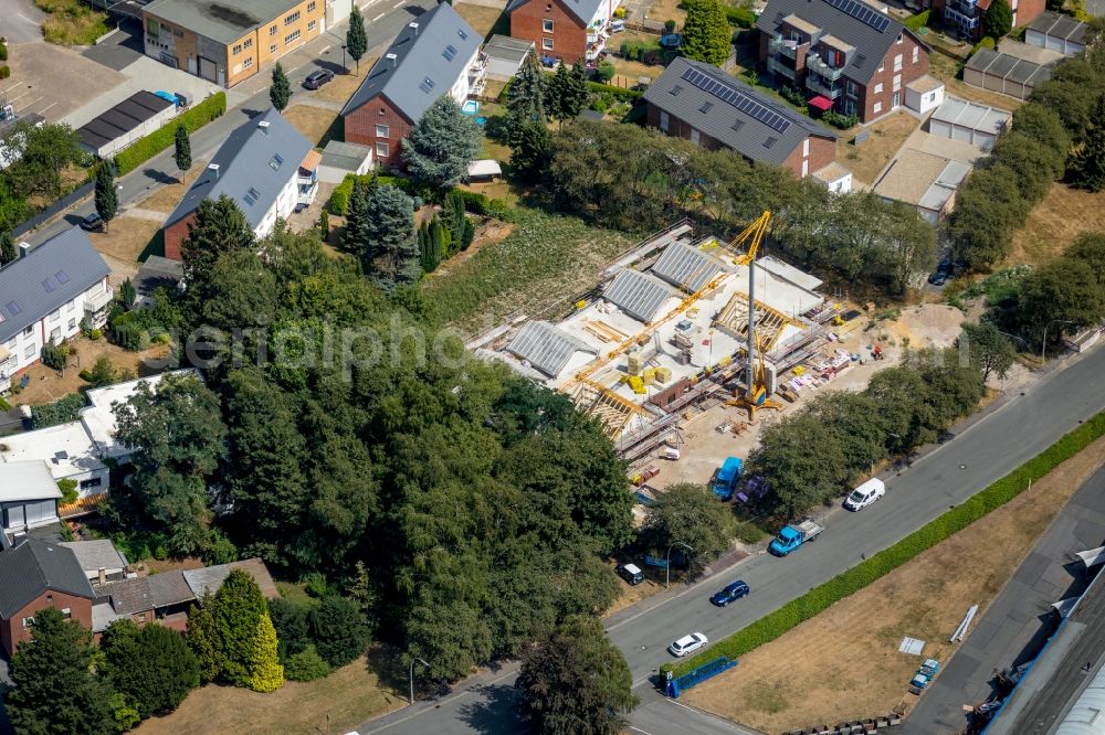 Werne from above - New construction site for the construction of a kindergarten building and Nursery school Lippepiraten on Kloecknerstrasse in Werne in the state North Rhine-Westphalia, Germany