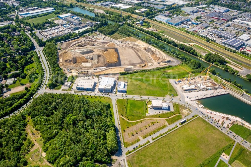 Gelsenkirchen from above - Building site for the construction and layout of a new park with paths and green areas in Gelsenkirchen in the state North Rhine-Westphalia, Germany