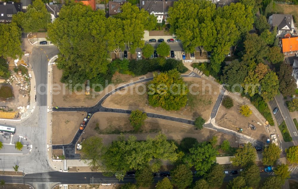 Gelsenkirchen from above - Building site for the construction and layout of a park with paths and green areas in Gelsenkirchen in the state North Rhine-Westphalia, Germany