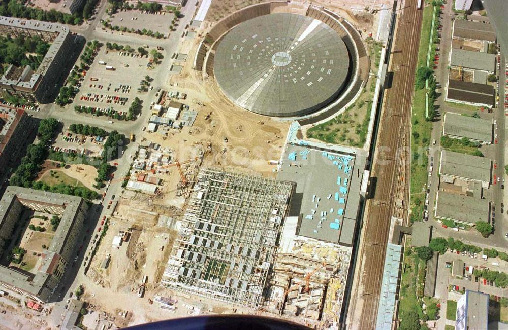 Aerial photograph Berlin - Construction site of the velodrome at the Landsberger Allee by the OSB Sportstättenbauten