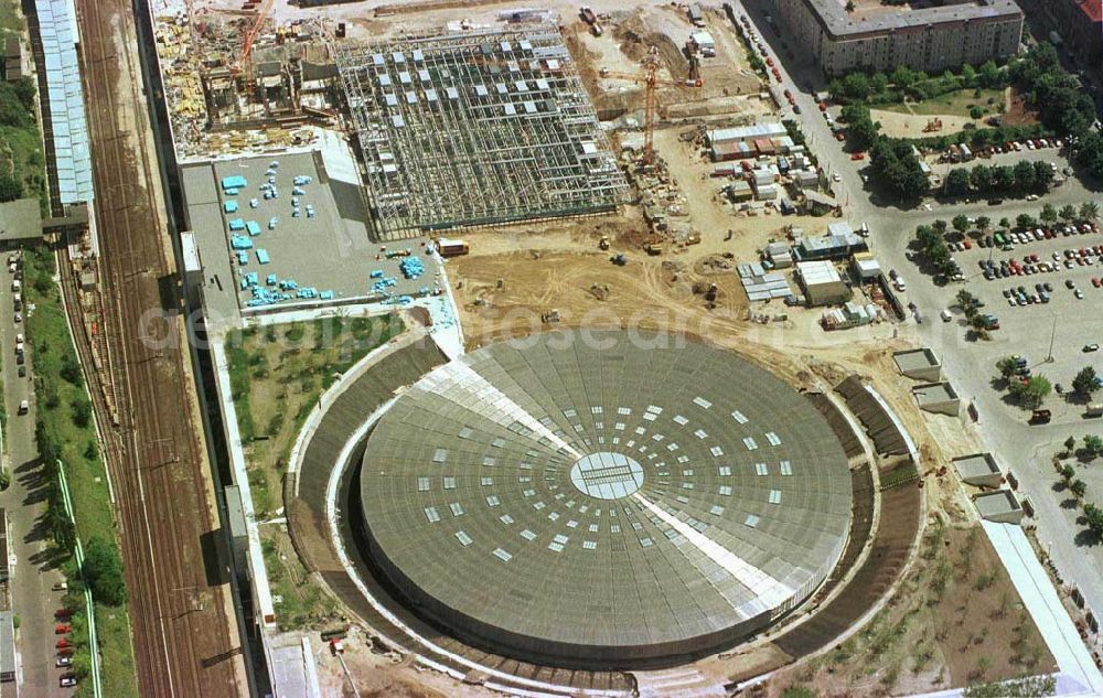 Aerial image Berlin - Construction site of the velodrome at the Landsberger Allee by the OSB Sportstättenbauten