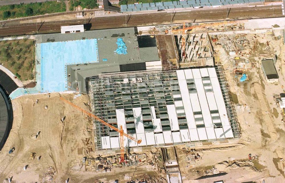 Berlin from the bird's eye view: Construction site of the velodrome at the Landsberger Allee by the OSB Sportstättenbauten