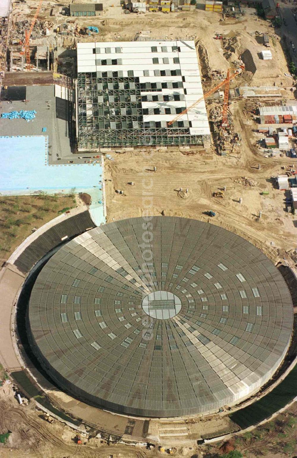 Aerial image Berlin - Construction site of the velodrome at the Landsberger Allee by the OSB Sportstättenbauten