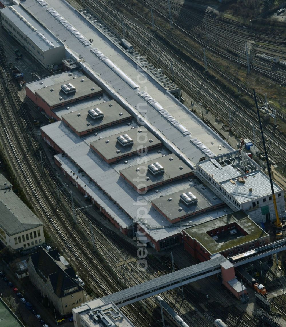 Aerial photograph Berlin - Building site for the expansion of the depot of Rummelsburg in the district Treptow-Koepenick in Berlin