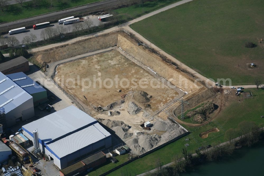 Aerial image Rheinfelden (Baden) - Expansion of the company grounds of Rheinfelden Alloys GmbH & Co. KG in Rheinfelden (Baden) in the state Baden-Wuerttemberg, Germany