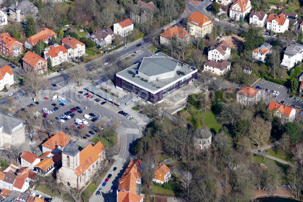 Aerial image Göttingen - Renovation of the building of the indoor arena Stadthalle in Goettingen in the state Lower Saxony, Germany