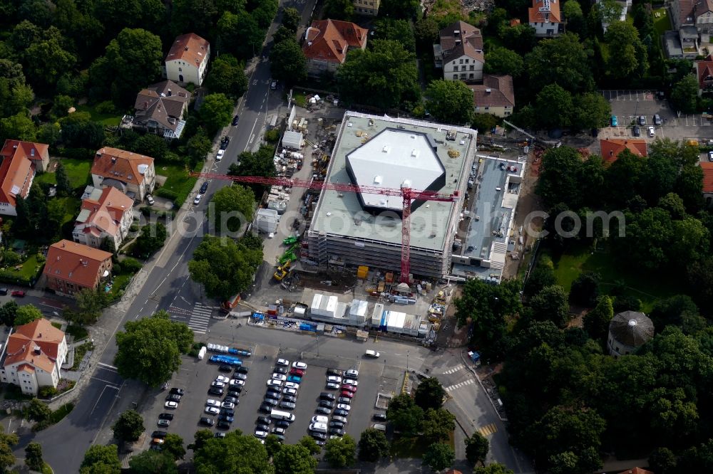 Aerial photograph Göttingen - Renovation of the building of the indoor arena Stadthalle in Goettingen in the state Lower Saxony, Germany