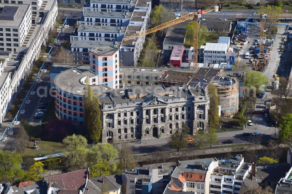 Aerial photograph Berlin - Construction for the reconstruction on Wissenschaftszentrum Berlin on Reichpietschufer in the district Tiergarten in Berlin, Germany