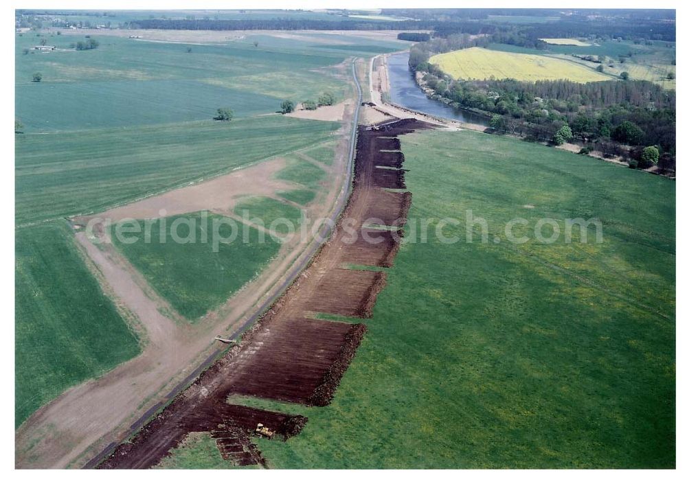 Aerial photograph Parchau - Baustelle zur Umleitung des Elbe - Havel - Kanal im Bereich von Parchau.