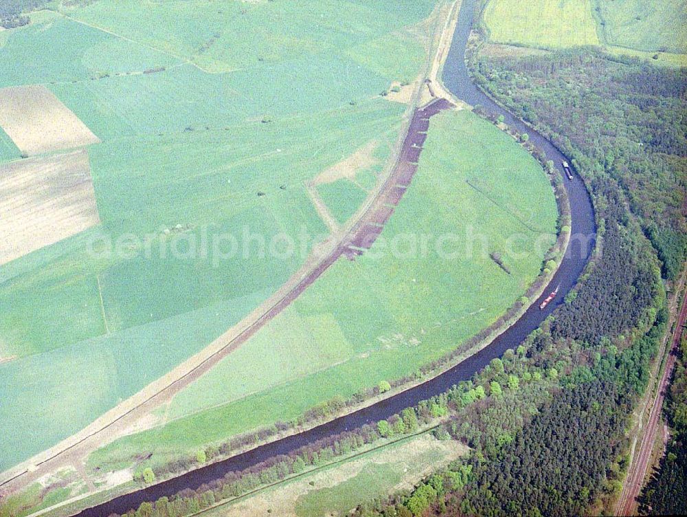 Parchau from the bird's eye view: Baustelle zur Umleitung des Elbe - Havel - Kanal im Bereich von Parchau.