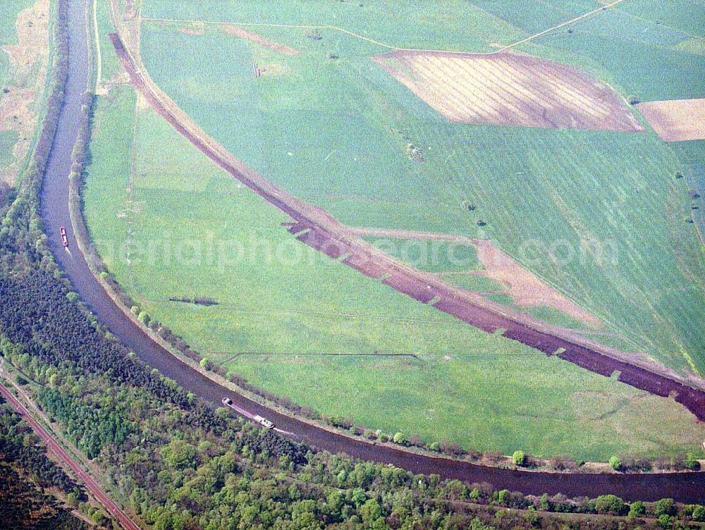 Aerial image Parchau - Baustelle zur Umleitung des Elbe - Havel - Kanal im Bereich von Parchau.