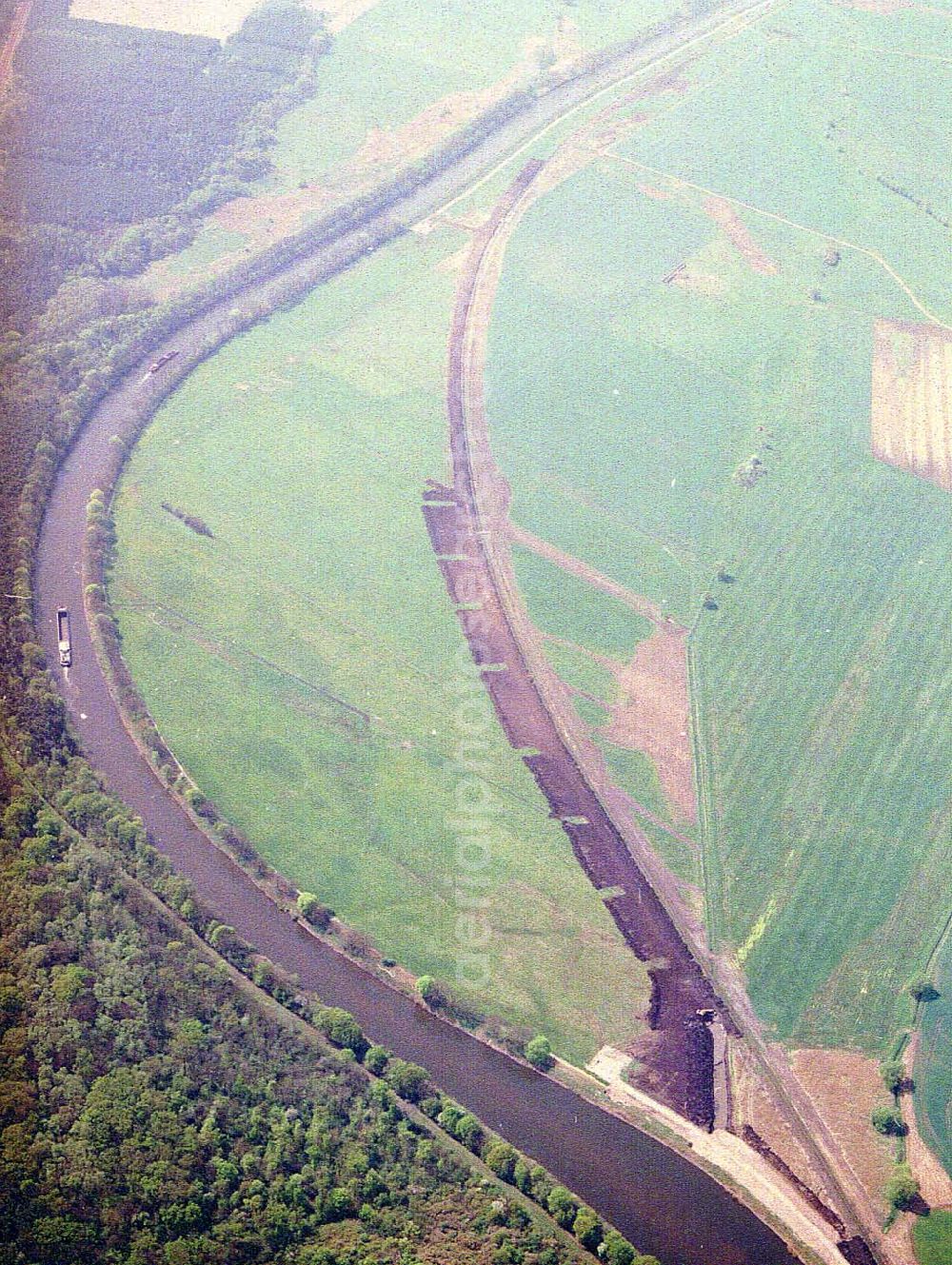 Aerial photograph Parchau - Baustelle zur Umleitung des Elbe - Havel - Kanal im Bereich von Parchau.