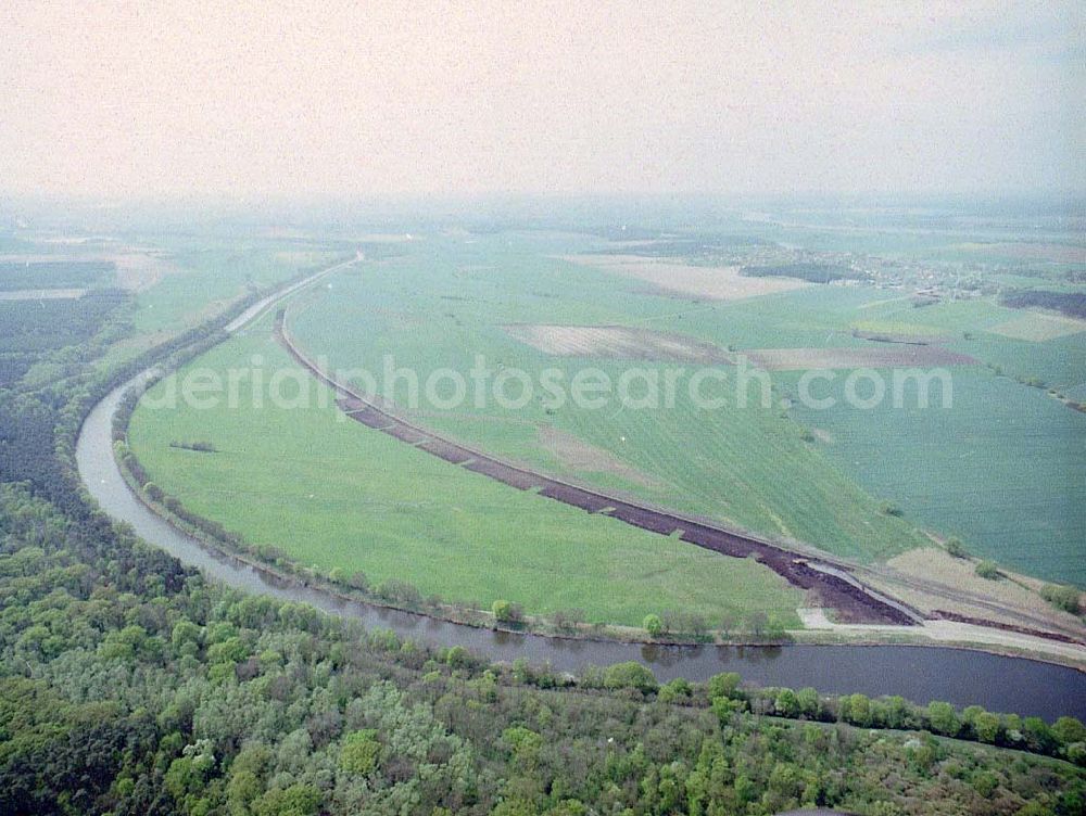 Aerial image Parchau - Baustelle zur Umleitung des Elbe - Havel - Kanal im Bereich von Parchau.