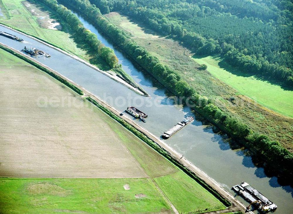 Aerial photograph Parchau - Baustelle zur Umleitung des Elbe - Havel - Kanal im Bereich von Parchau.