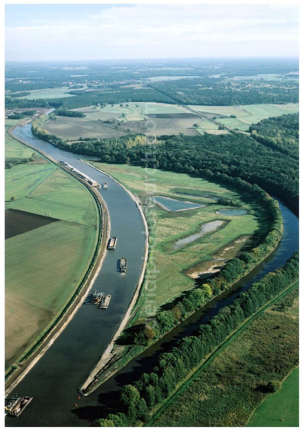 Aerial image Parchau - Baustelle zur Umleitung des Elbe - Havel - Kanal im Bereich von Parchau.