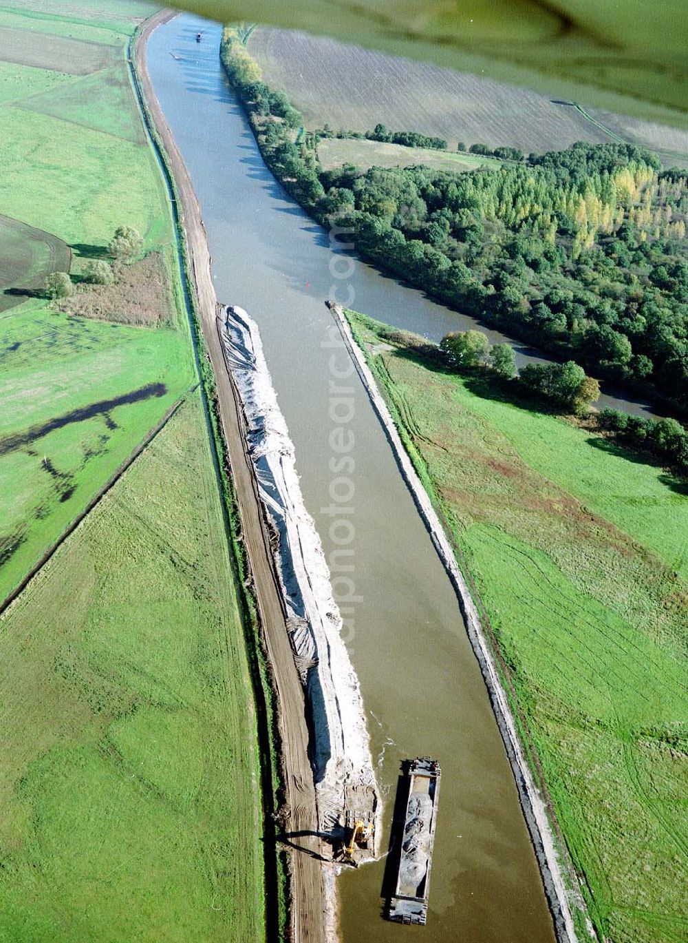 Aerial image Parchau - Baustelle zur Umleitung des Elbe - Havel - Kanal im Bereich von Parchau.