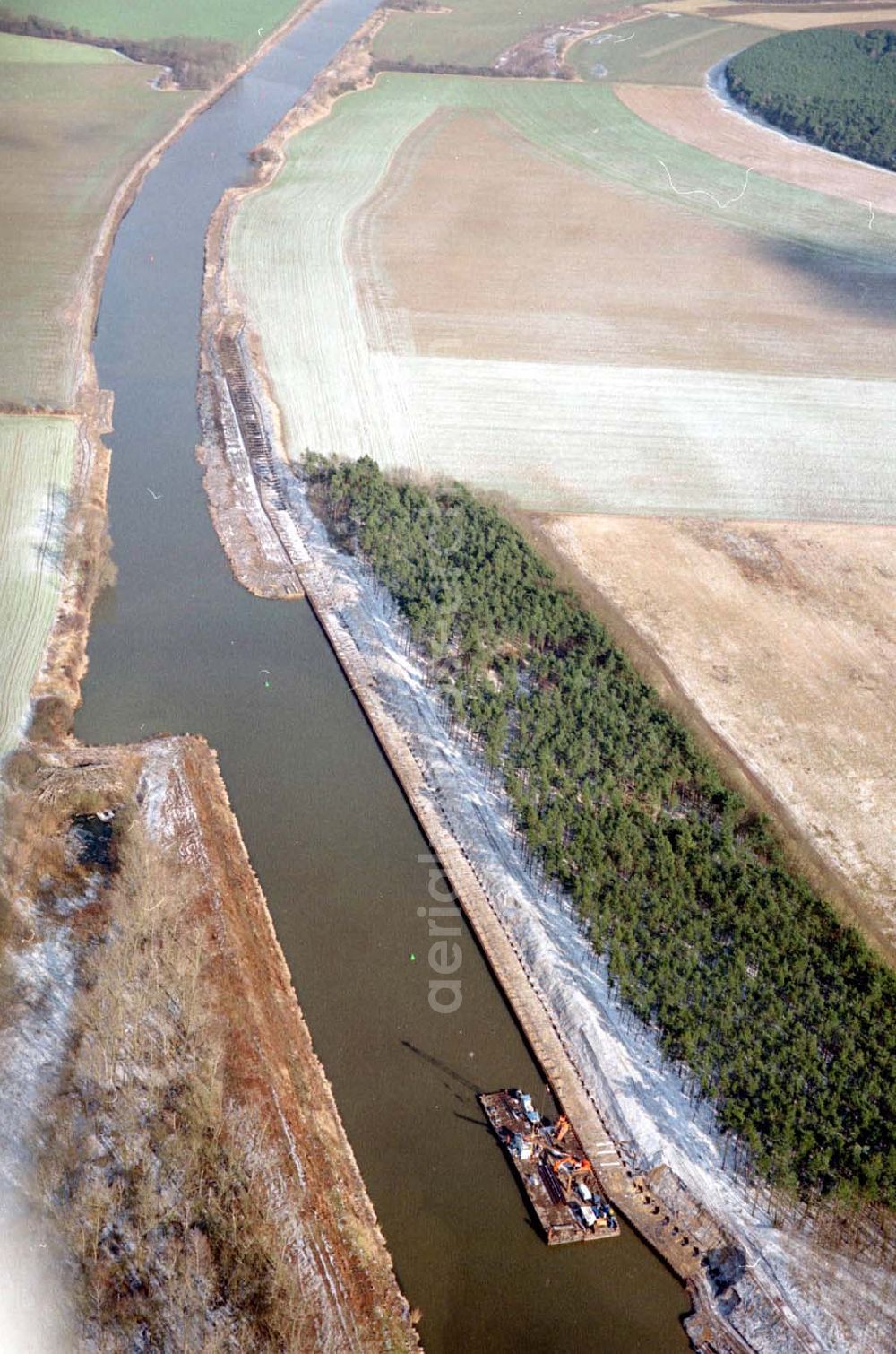 Aerial image bei Parchau - Baustelle zur Umleitung des Elbe - Havel - Kanal im Bereich von Parchau.