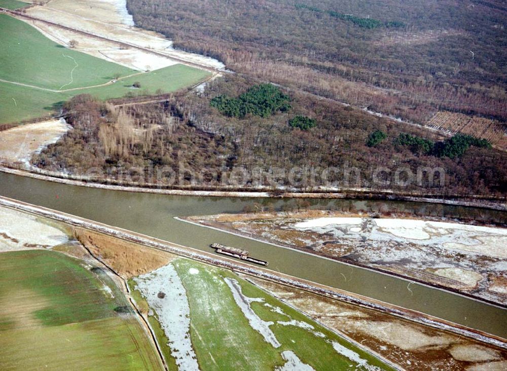 Aerial image bei Parchau - Baustelle zur Umleitung des Elbe - Havel - Kanal im Bereich von Parchau.