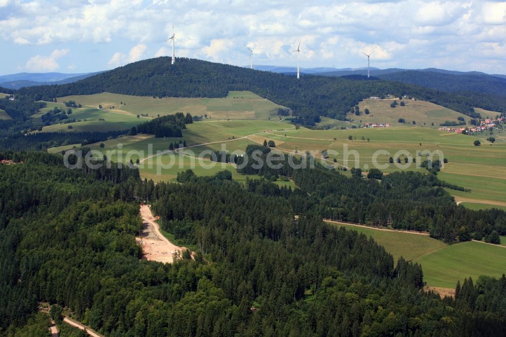 Aerial photograph Hasel - Construction site for wind turbine installation in Windpark Hasel in Hasel in the state Baden-Wuerttemberg, Germany