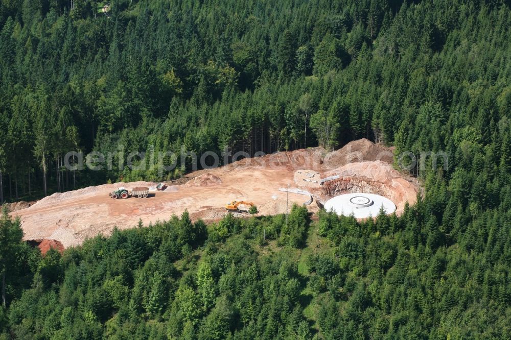 Aerial photograph Hasel - Construction site for wind turbine installation in Windpark Hasel in Hasel in the state Baden-Wuerttemberg, Germany