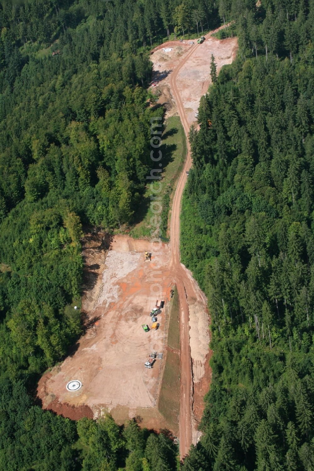 Aerial photograph Hasel - Construction site for wind turbine installation in Windpark Hasel in Hasel in the state Baden-Wuerttemberg, Germany