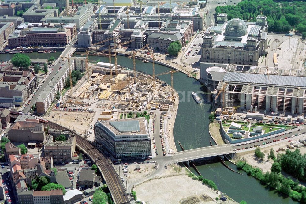 Aerial photograph Berlin Mitte - Construction of federal buildings in the Marie-Elisabeth-Lüders-Haus in Berlin's government district in the state of Berlin