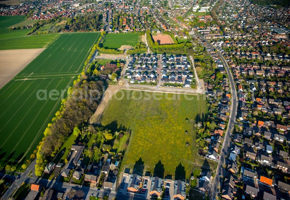 Aerial image Hamm - Construction and development area of the residential area Am Eversbach in the Bockum-Hoevel part of Hamm in the state of North Rhine-Westphalia