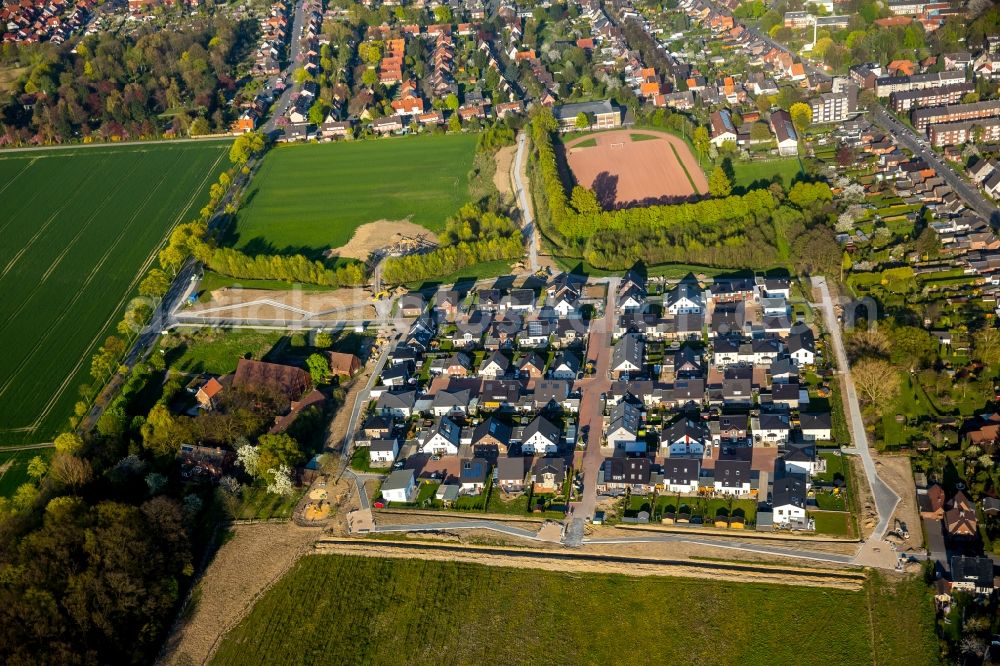 Aerial photograph Hamm - Construction and development area of the residential area Am Eversbach in the Bockum-Hoevel part of Hamm in the state of North Rhine-Westphalia