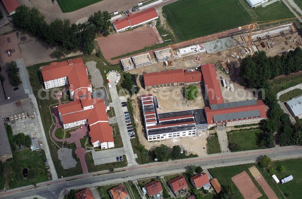 Seelow from the bird's eye view: Construction sites of the building complex of the Diakoniestation Seelow in Brandenburg