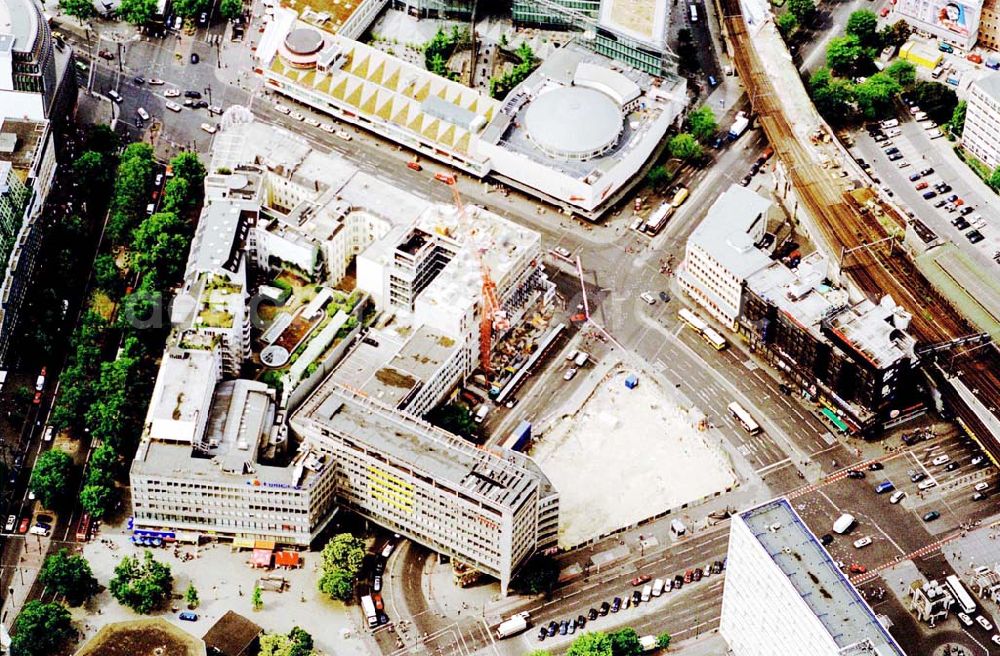 Berlin / Charlottenburg from above - Baustellen gegenüber dem Kranzlereck in Charlottenburg am Kurfürstendamm / Berlin