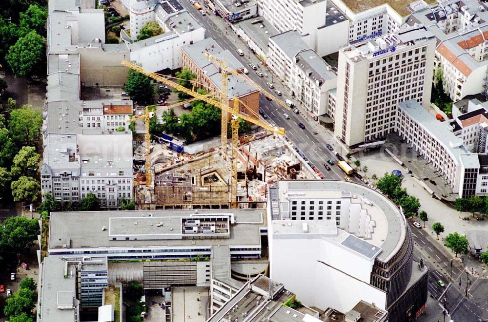 Berlin / Charlottenburg from the bird's eye view: Baustellen gegenüber dem Kranzlereck in Charlottenburg am Kurfürstendamm / Berlin