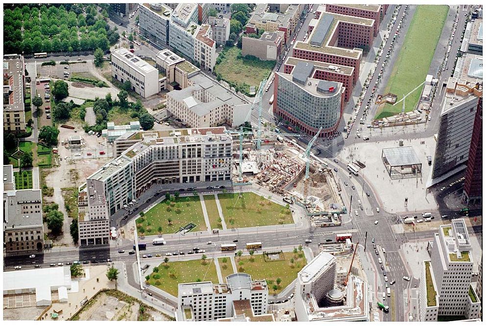 Berlin from the bird's eye view: Baustellen am Leipziger Platz in Mitte