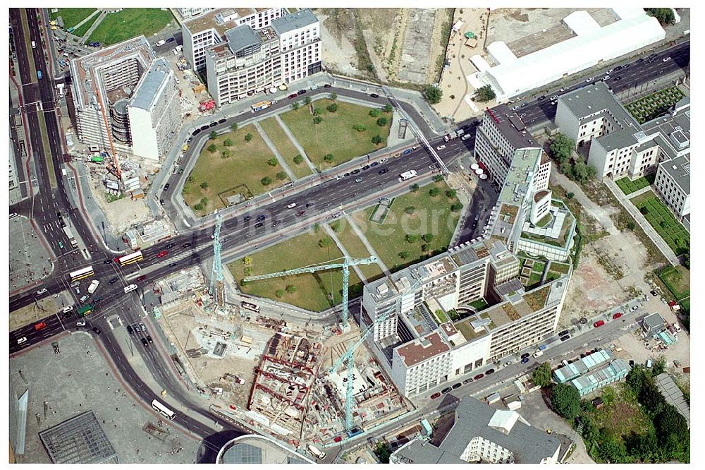 Berlin from above - Baustellen am Leipziger Platz in Mitte